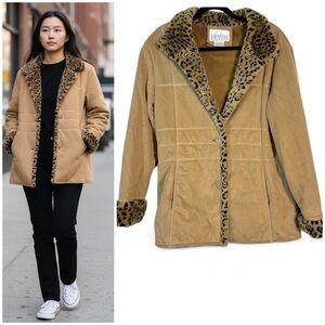 Vintage  Faux Fur Faux Suede Carolina Barn Coat Ladies Size Medium Coat MobWife